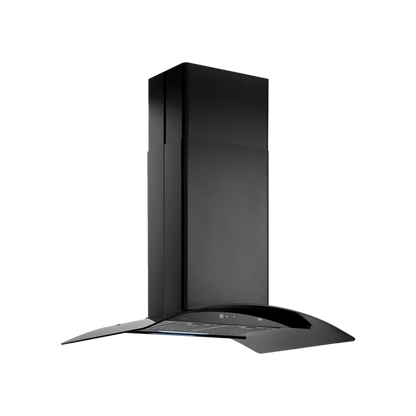 OPEC DHC 90 BLK (IS) - Island Chimney with Heavy Duty Baffle Filter