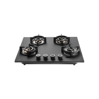 PRS 654- 4 Burners Built-in Hob, Digital Timer, 8mm Thick Premium Frosted Black Glass
