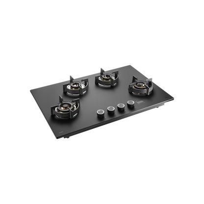 PRS 804- 4 Burners Built-in Hob, Digital Timer, 8mm Thick Premium Frosted Black Glass