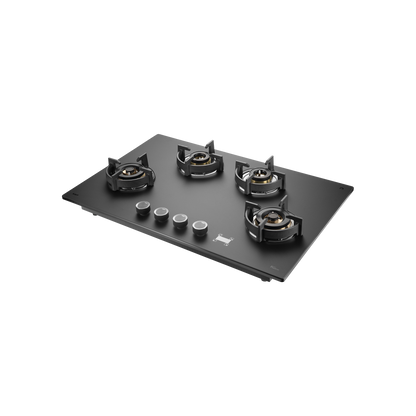 PRS 804- 4 Burners Built-in Hob, Digital Timer, 8mm Thick Premium Frosted Black Glass