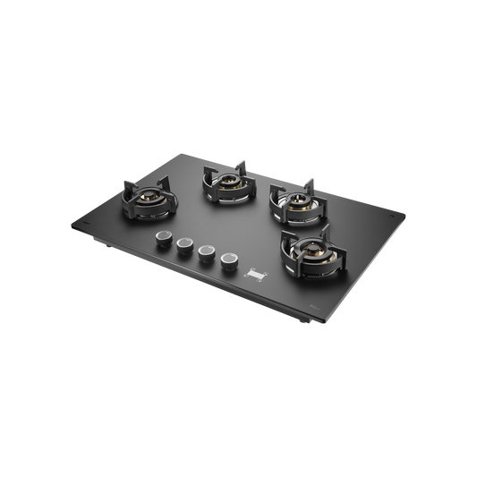 PRS 804- 4 Burners Built-in Hob, Digital Timer, 8mm Thick Premium Frosted Black Glass