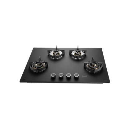 PRS 804- 4 Burners Built-in Hob, Digital Timer, 8mm Thick Premium Frosted Black Glass