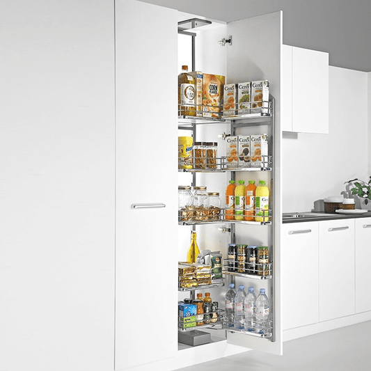 Tall Pantry Single with Wire Base Baskets (Cabinet Width : 450 mm Outer) ATP45SFW + ATP45WB